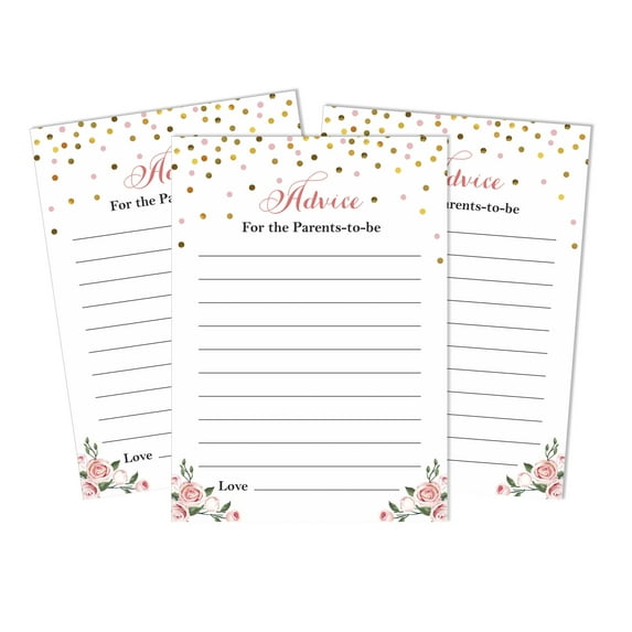 Inkdotpot 50Advice CardsNew ParentsFor Baby Shower Game Gender Reveal Confetti Party SuppliesIts A Boy Its A Girl Advice For New Mom & Dad