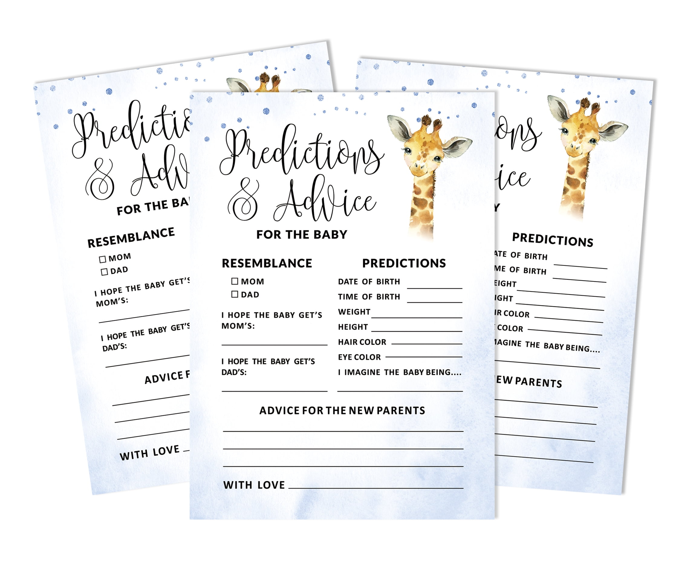 Inkdotpot Baby Shower Prediction Cards - 50 Cards, Baby Elephant Jungle Theme, Fun Game For Baby Shower Party - View #10