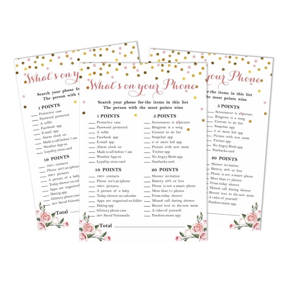 Inkdotpot 50What'sIn Your PhoneBaby Shower GameCards Its A Boy Its A Girl Activity CardsPartyIdea Gender Reveal Confetti Baby Shower Party Supply