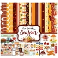thumbnail image 1 of Inkdotpot Autumn Fall Theme Collection Double-Sided Scrapbook Paper Kit Cardstock 12"x12" Card Making Paper Pack With Sticker Sheet - 16 Pages - Orange, 1 of 4