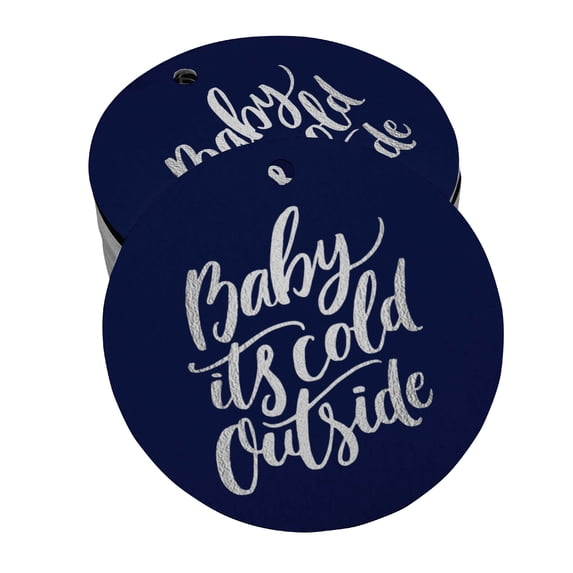 Inkdotpot Baby It's Cold Outside Baby Shower Bottle Tag Real Silver Foil Favor Hang Tags Pack Of 50