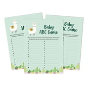Inkdotpot Baby Shower Game Set Of 50 BabyAlphabetABCGame Llama Gender Neutral Party Supplies