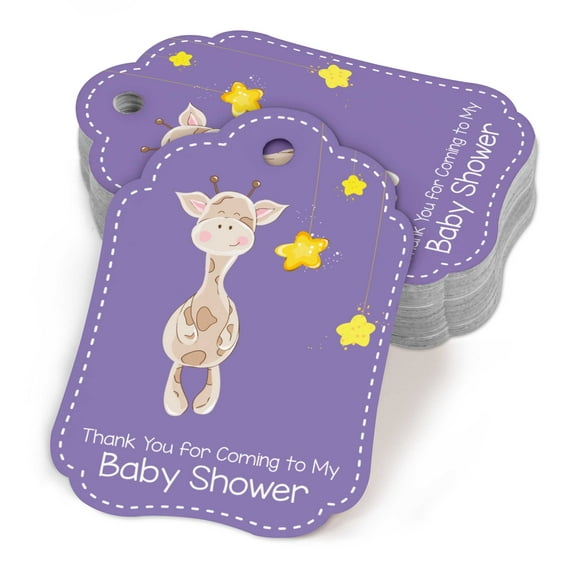 Inkdotpot Baby Shower Thank YouTags- Paper Gift HangTagsForBirthdayParty,Giraffe ,Boy GirlBabyShower Party Collection- Pack of 50
