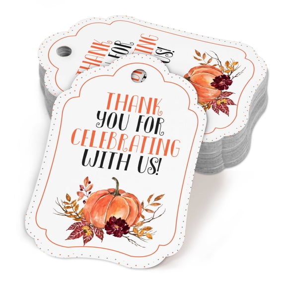 Inkdotpot Baby Shower Thank YouTags- Paper Gift HangTagsForBirthdayParty,Little Pumpkin Theme,BoyBabyShower Party Collection- Pack of 50