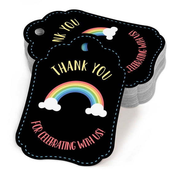 Inkdotpot Baby Shower Thank YouTags- Paper Gift HangTagsForBirthdayParty,Rainbow Theme,Boy GirlBabyShower Party Collection- Pack of 50
