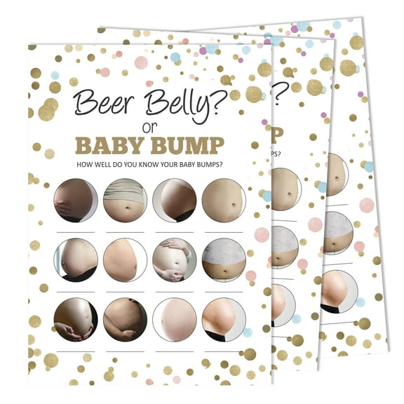 Inkdotpot Beer Belly Or Baby Bump Game Baby Shower Game Cards Party Supplies Activity Cards Baby Shower Gender Neutral Games Its A Boy Or Girl
