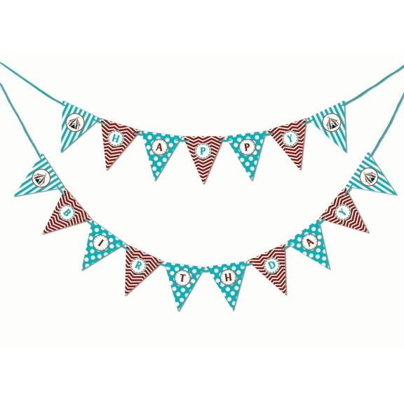 Inkdotpot Birthday Party DecorationsHappy Birthday Party GarlandBaby Boy Or Girl Gender Neutral Pennant Banner Flag