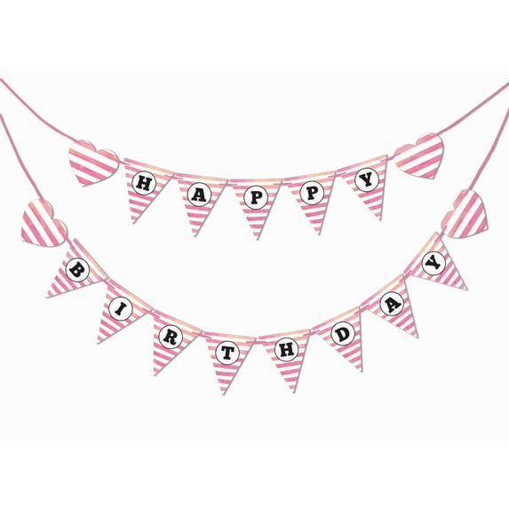 Inkdotpot Birthday Party DecorationsHappy Birthday Party GarlandBaby Girls Polka DotPennant Banner Flag
