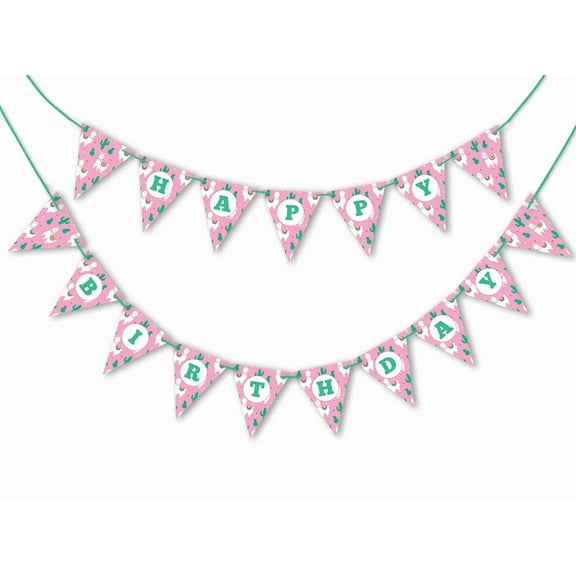 Inkdotpot Birthday Party DecorationsHappy Birthday Party GarlandBaby Girls StripePennant Banner Flag