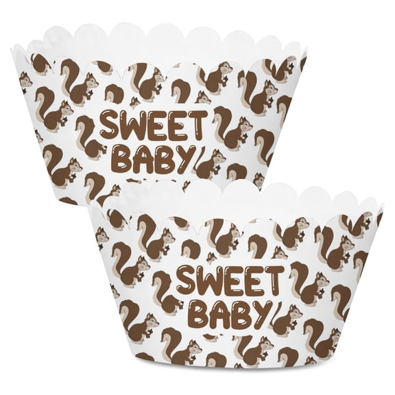 Inkdotpot Bottomless Cupcake Wrappers for Baby Shower, Jungle Adjustable Cup Cake Liners Party Supplies, Boy Girl Baby Shower Decorations - Pack of 30