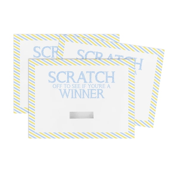 Inkdotpot Boy Baby Shower Scratch Cards, Pack Of 30, Little Man Theme Scratch Off Cards For Baby Shower Games
