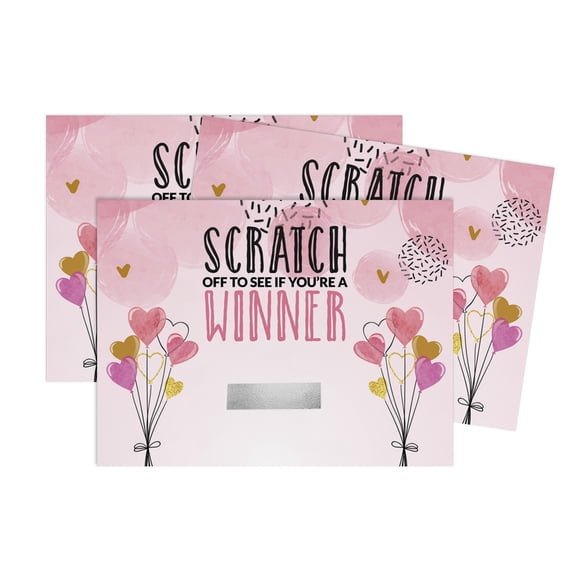 Inkdotpot Boy / Girl Baby Shower Scratch Cards, Pack Of 30, Pink Theme Scratch Off Cards For Baby Shower Games
