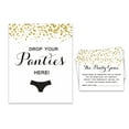 thumbnail image 1 of Inkdotpot Bridal Shower Game 1 Sign+ 30 Size CardWhite Gold Confetti Girls Night Out Bachelorette Party Drop Your Panties Game, 1 of 6