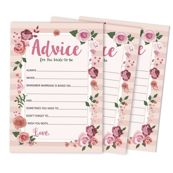 Inkdotpot Bridal Shower Games Advice For The Bride Set Of 50FloralMad Libs Game ActivityCards