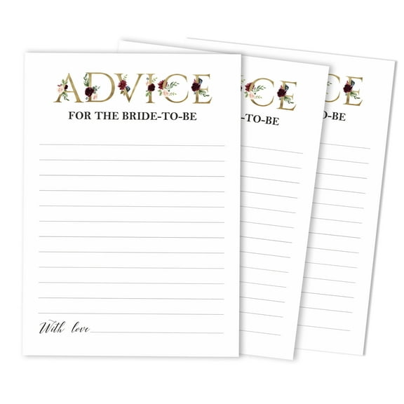 Inkdotpot Bridal Shower Games Advice For The Bride Set Of 50FloralMad Libs Game ActivityCards