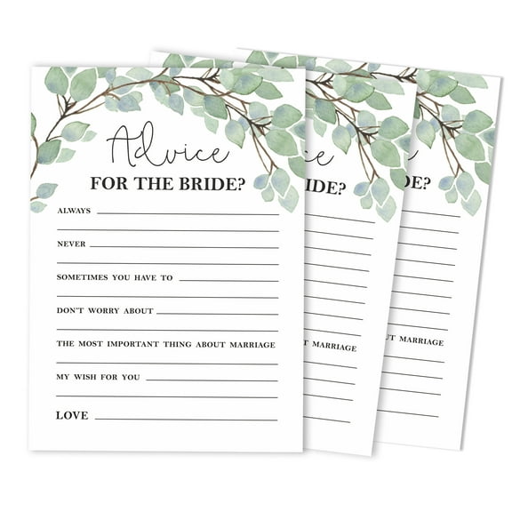 Inkdotpot Bridal Shower Games Advice For The Bride Set Of 50GreeneryMad Libs Game ActivityCards