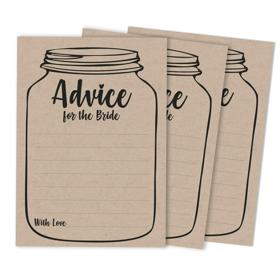 Inkdotpot Bridal Shower Games Advice For The Bride Set Of 50Rustic Kraft Mason JarMad Libs Game ActivityCards