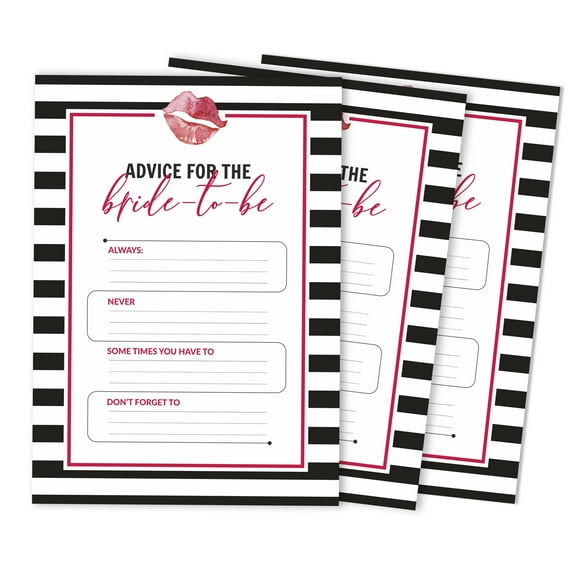 Inkdotpot Bridal Shower Games Advice For The Bride Set Of 50StripedMad Libs Game ActivityCards