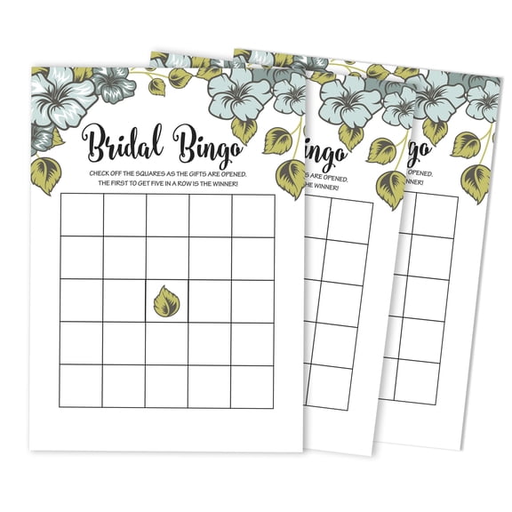 Inkdotpot Bridal Wedding Shower Bachelorette Party Bulk Blank Square Fill In Gift Ideas 50FloralBingoGameCards