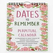 Inkdotpot Cactus Rustic Perpetual Calendar Birthday Wall Hanging Anniversary Special Event Reminder Calendar Book Journal Stationary Wall Hanging Birthday Gift Card Planner Organizer