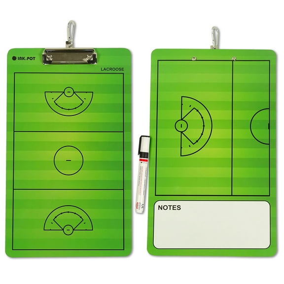 Inkdotpot Coaches Board Dry Erase Double Sided Coaches Clipboard With Marker & Eraser For Soccer,Lacrosse Women,Lacrosse,Base Ball,Ice Hockey,Football,BasketBall