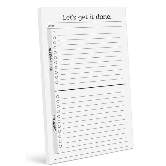 Inkdotpot Daily Planner List Pad Notepads Memo Pad, Undated To-Do List Tear Off pad - 4.5 x 7.5 Inches (50 Sheets) Organizer- Scheduler- Organize Tasks- Lists
