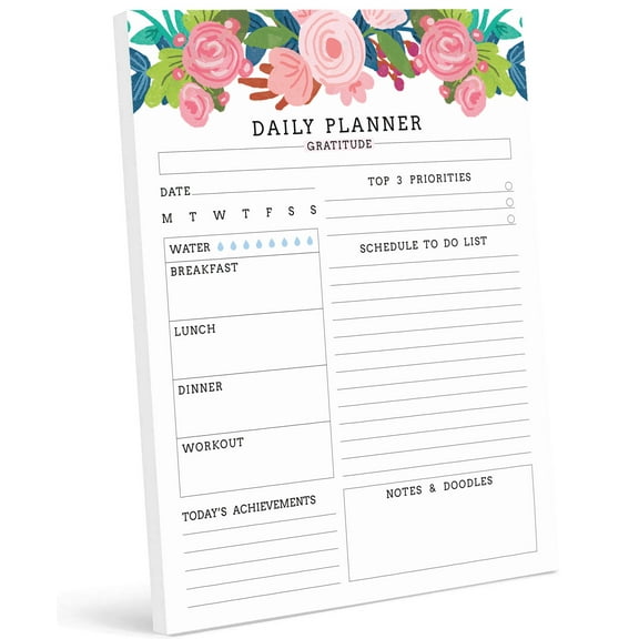 Inkdotpot Daily Planner Tear Off Pad, To-Do List Notepad- 50 Undated Sheets- Day Schedule Planner- Work Planner- Day Organizer Notepad- Meal PrepProductivity Notepad With Sleeve-5.8 x 8.2inches