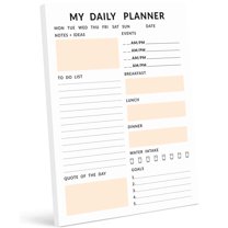 Inkdotpot Daily Planner Tear Off Pad, To-Do List Notepad- 50 Undated Sheets- Day Schedule Planner- Work Planner- Day Organizer Notepad- Meal PrepProductivity Notepad With Sleeve-5.8 x 8.2inches