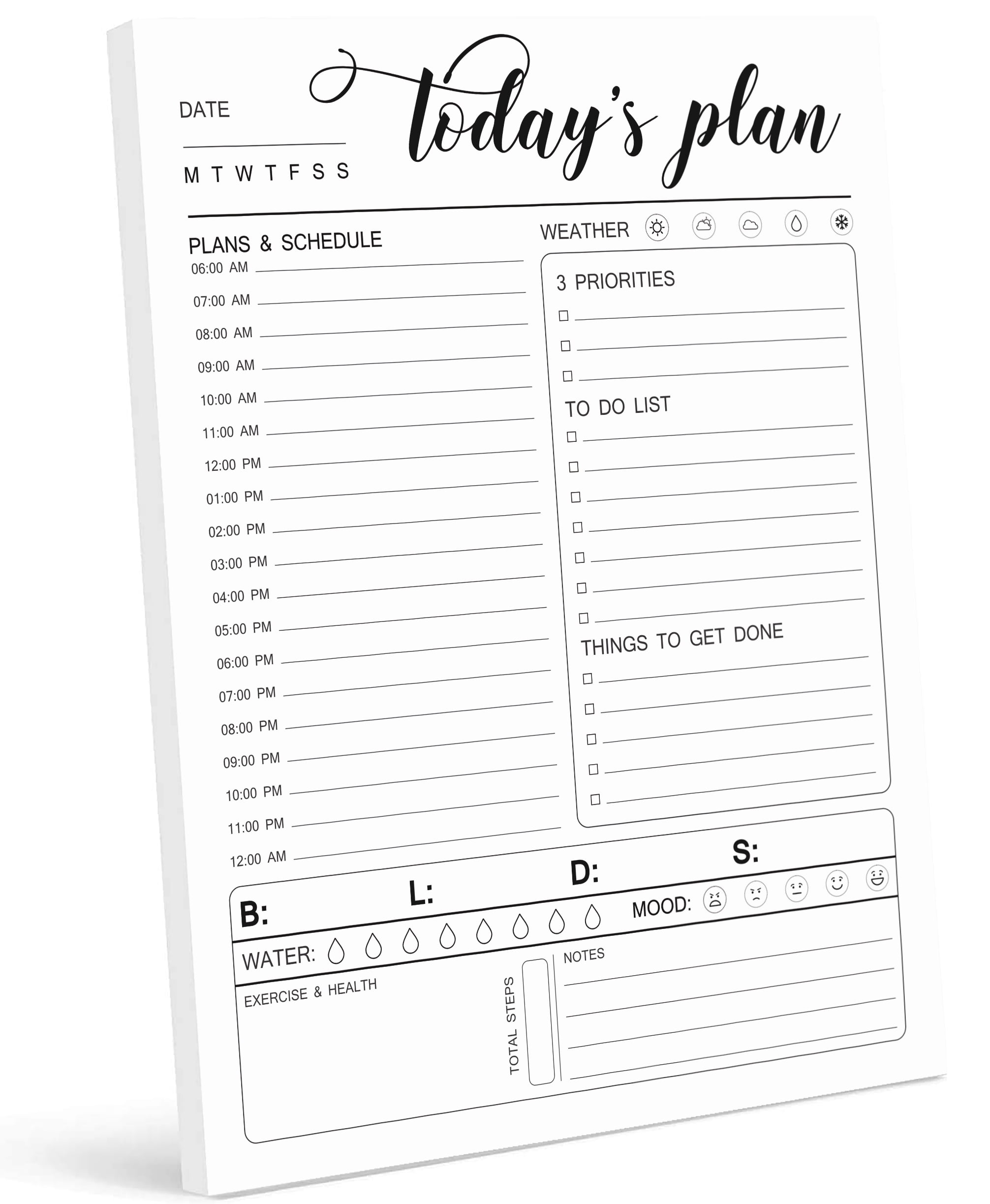 Inkdotpot Daily Planner With Hourly Schedule w / 50 Undated