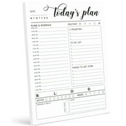 Inkdotpot Daily Planner With Hourly Schedule w / 50 Undated Sheets,Productivity Tracker Tear Off Pad- Personal Planner- Priority Task- Daily Goal- To-Do List- Vibrant Calendar-Organizer Scheduler