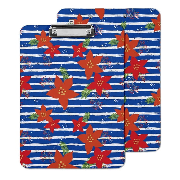 Inkdotpot Decorative Clipboard Letter Size Clipboard with Low Profile Clip,Retractable Key Hole for Hanging Paperboard for Office School w/ Free Marker & Eraser,Floral-9x12.5 Inch