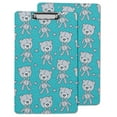 thumbnail image 1 of Inkdotpot Decorative Clipboard Letter Size Clipboard with Low Profile Clip,Retractable Key Hole for Hanging Paperboard for Office School w/ Free Marker & Eraser,Teddy-9x15 Inch, 1 of 9