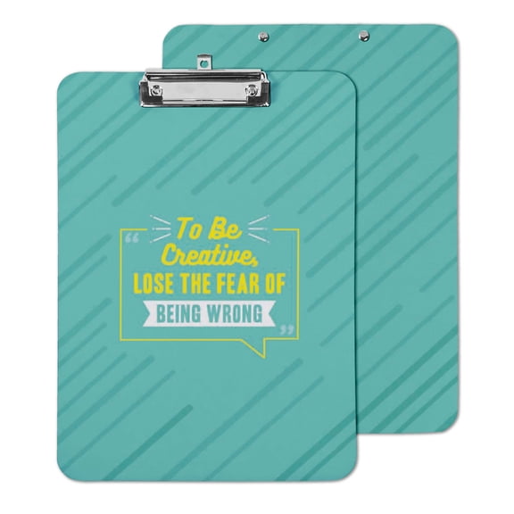 Inkdotpot Decorative Clipboard Letter Size Clipboard with Low Profile Clip,Office School Quote Printed Hardboard w/ Free Marker & Eraser-9x12.5 Inch