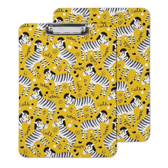 Inkdotpot Decorative Clipboard Letter Size Clipboard with Low Profile Clip,Retractable Key Hole for Hanging Paperboard for Office School w/ Free Marker & Eraser,Zebra-9x12.5 Inch