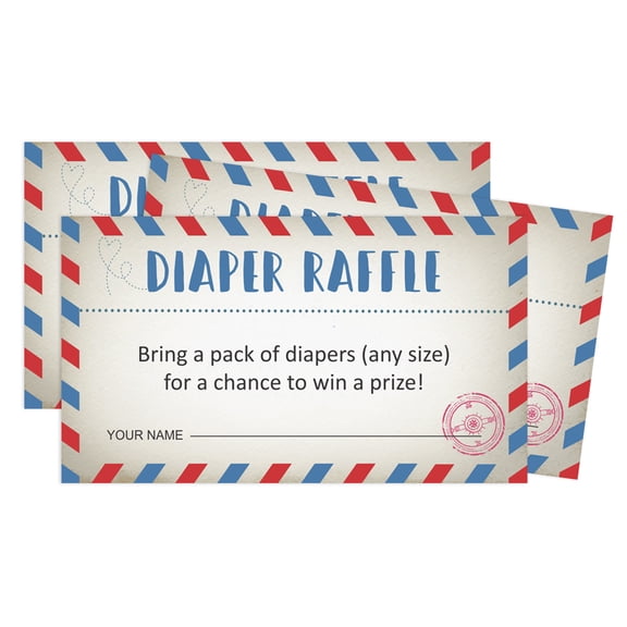 Inkdotpot Diaper Raffle Tickets For Baby Shower -Boy, GirlBaby Shower Fun Party Games, Lottery Insert Cards, Bring A Pack Of Diapers To Win Favors,PostcardTheme Party Supplies
