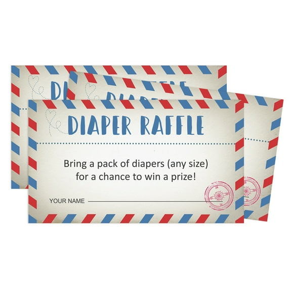 Inkdotpot Diaper Raffle Tickets For Baby Shower -Boy, GirlBaby Shower Fun Party Games, Lottery Insert Cards, Bring A Pack Of Diapers To Win Favors,PostcardTheme Party Supplies