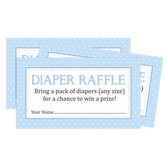 Inkdotpot Diaper Raffle Tickets For Baby Shower -BoyBaby Shower Fun Party Games, Lottery Insert Cards, Bring A Pack Of Diapers To Win Favors,Little ManTheme Party Supplies