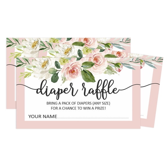 Inkdotpot Diaper Raffle Tickets For Baby Shower -GirlBaby Shower Fun Party Games, Lottery Insert Cards, Bring A Pack Of Diapers To Win Favors,UnicornTheme Party Supplies