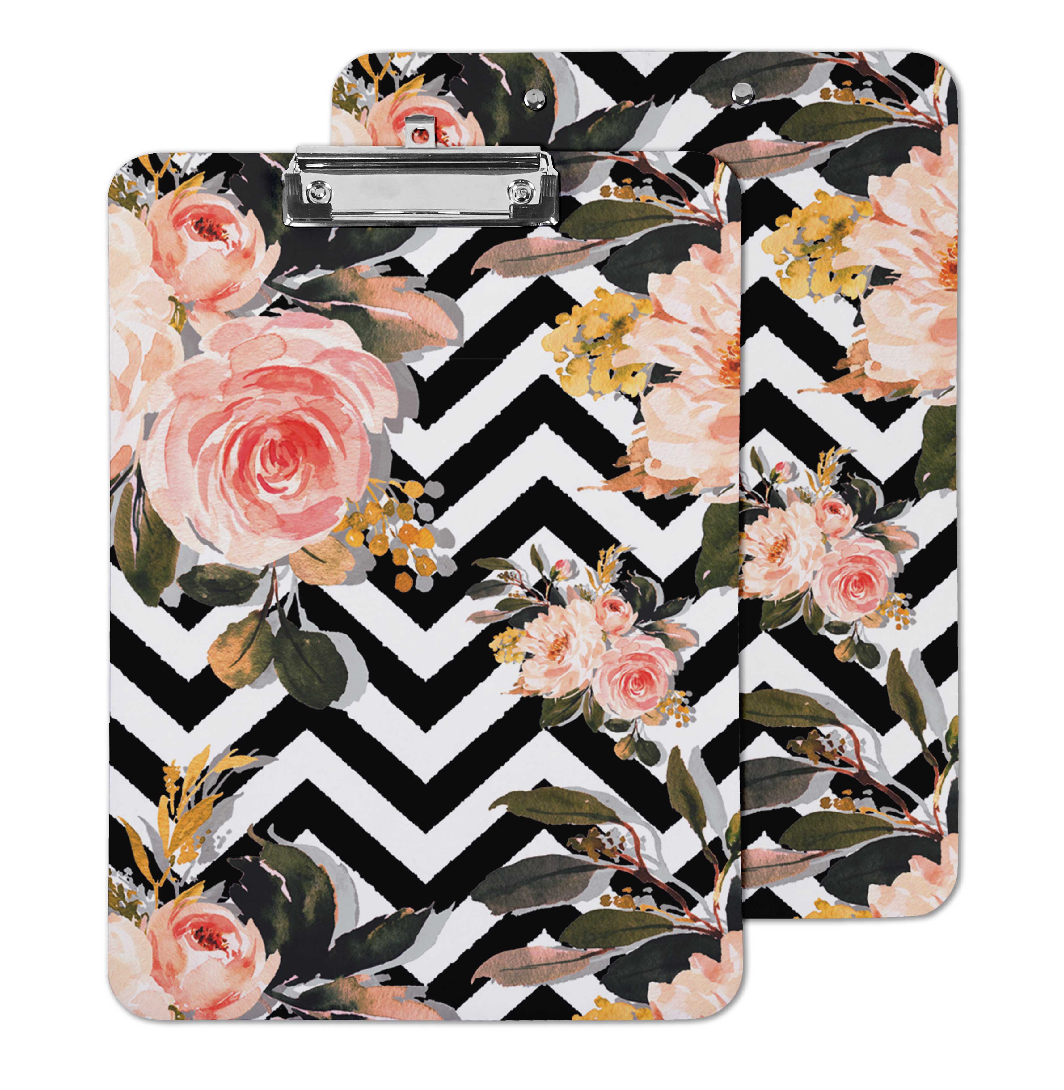 Inkdotpot Dry Erase Double Sided Clipboard Florals Printed Paperboard Clipboard With Free Marker & Duster