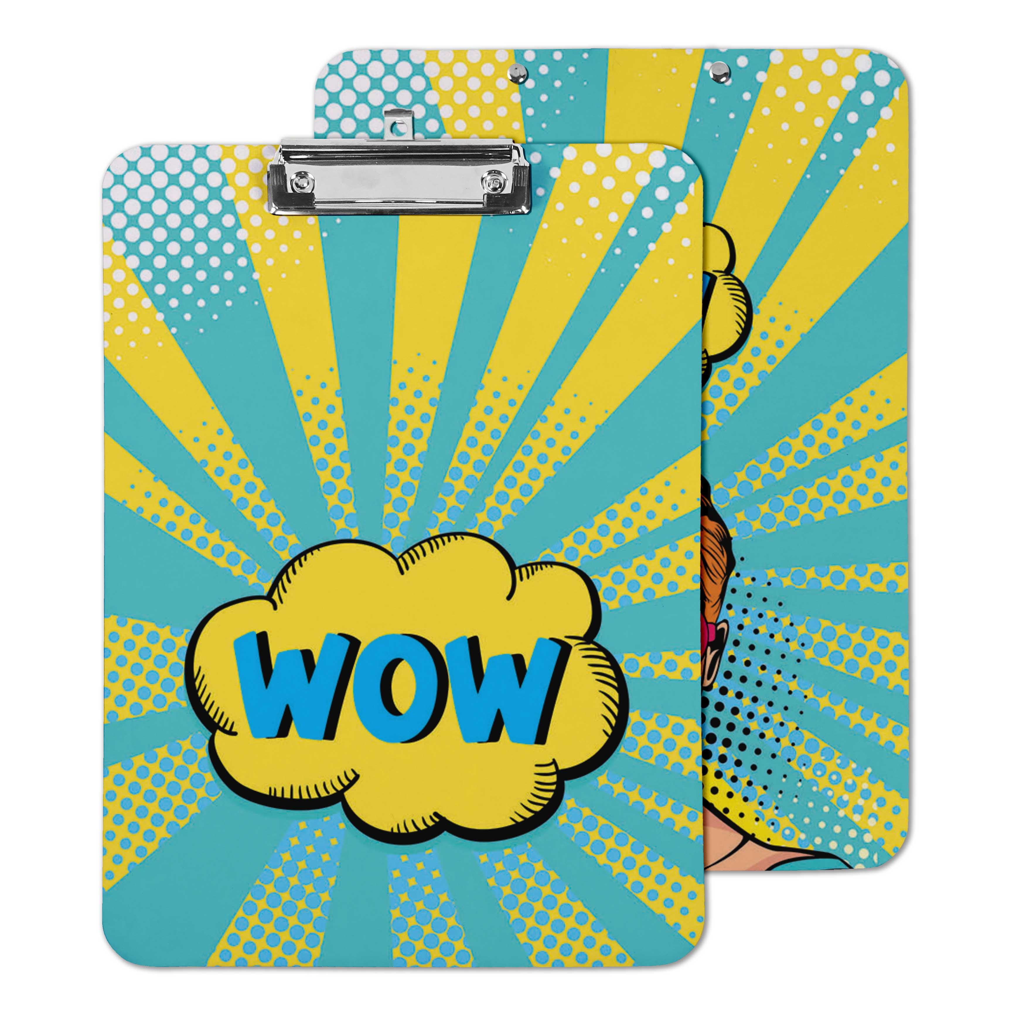 Inkdotpot Dry Erase Double Sided Dry Erase Double Sided Clipboard Letter Size Printed Paperboard Clipboard w/Low Profile Clip 9X15 With Free Marker & Duster