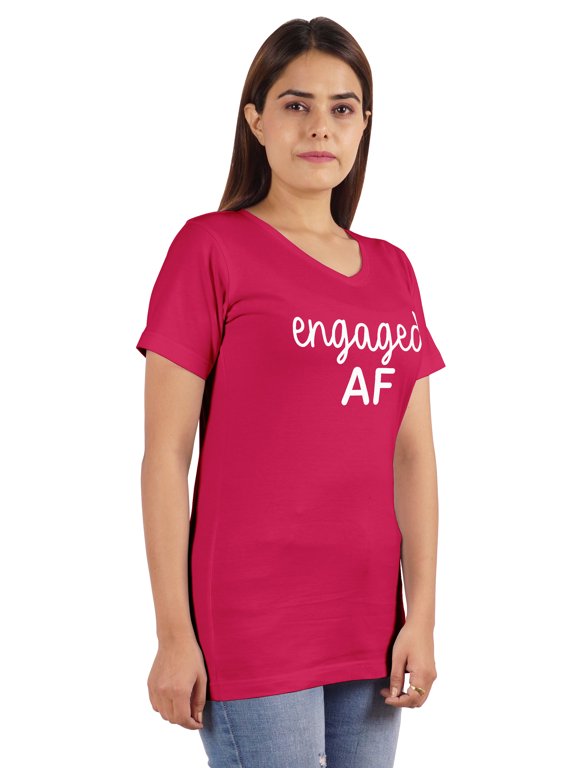 Engaged AF Shirt Bride Bachelorette Party Shirts Bridal T-Shirt Wedding Tshirt-4W