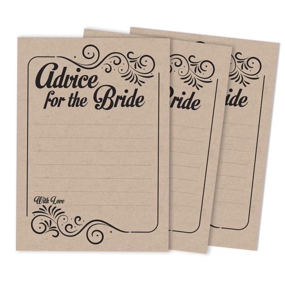 Inkdotpot Fill in Style KraftAdvice And Wishes Set Of 50 Bridal Shower Advice Game ActivityCards