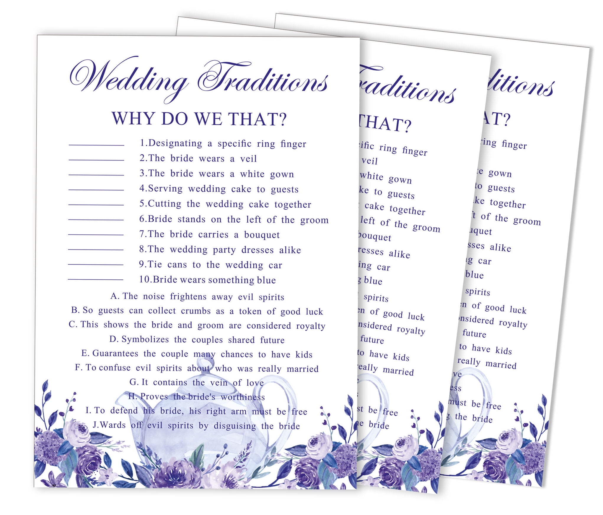Fun Rustic Kraft Paper Bridal Shower Games – 50-Pack “Why Do We Do That” Wedding Party Activity Cards