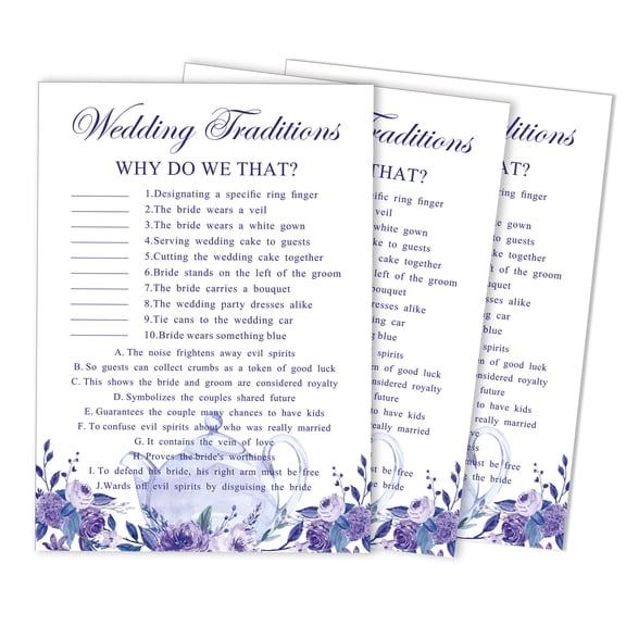 Inkdotpot Floral Tea PartyWhy Do We Do That 50-Pack Bridal Wedding ShowerGameBachelorette Party ActivityGameCards