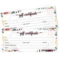 thumbnail image 1 of Inkdotpot FloralBlankGiftCertificates for Small Business, Holiday, Christmas Birthday, Restaurant, Spa Beauty Hair Salon, Wedding Bridal 45GiftDIY Coupons - 9 x 3.8 Inches, 1 of 6