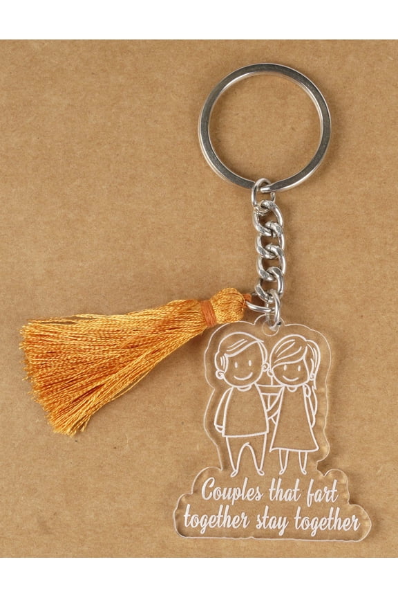 Funny Keychain Couples That Fart Together Stay Together Acrylic Engraved Keychain Funny Couples Keyring Novelty Gift