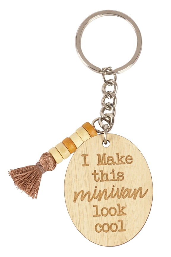 Funny Keychain I Make This Minivan Look Cool Wood Engraved Keychain Mom Keychain