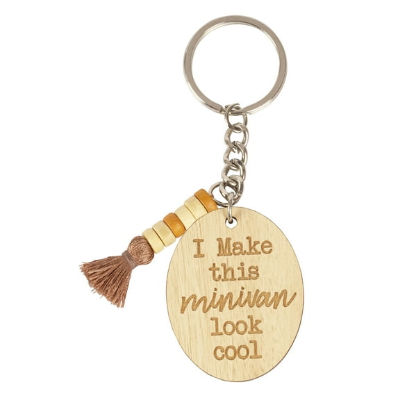 Inkdotpot Funny Keychain I Make This Minivan Look Cool Wood Engraved Keychain Mom Keychain