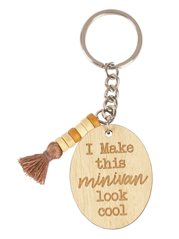 Funny Keychain I Make This Minivan Look Cool Wood Engraved Keychain Mom Keychain