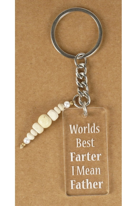Funny Keychain Worlds Best Farter I Mean Father Acrylic Engraved Keychain Father'S Day Novelty Gift
